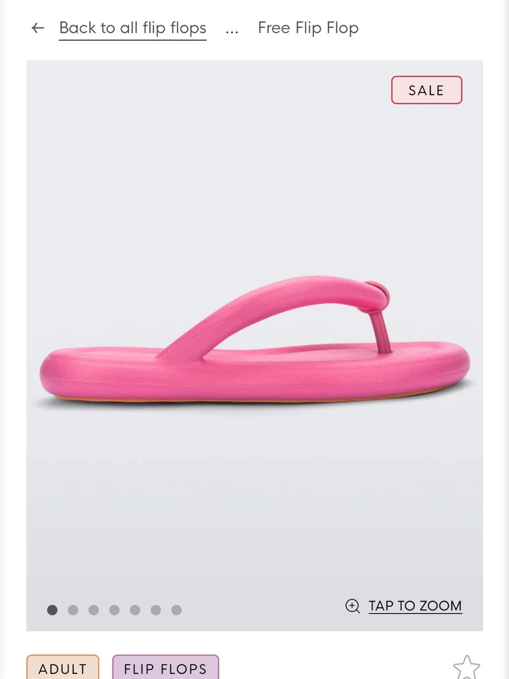 Melissa Hot Pink Foam Flip Flop size 8